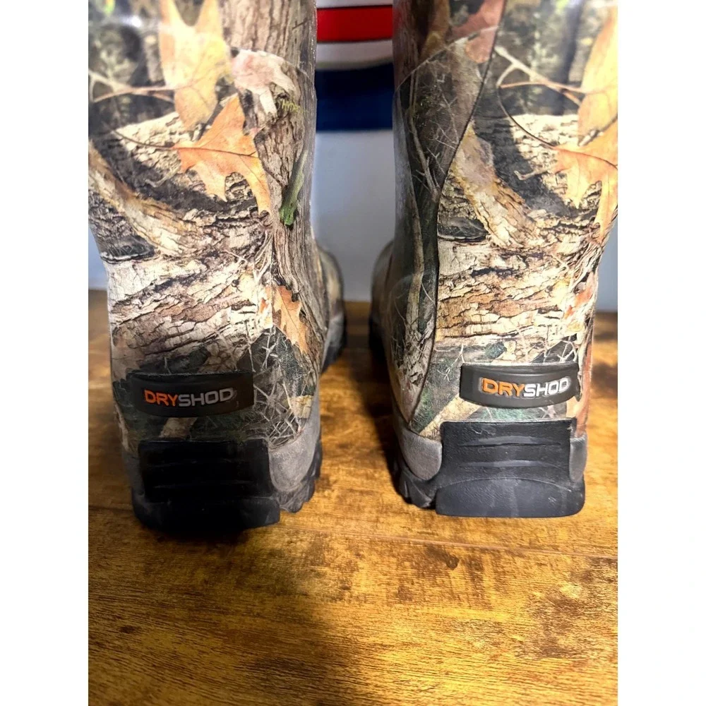 Dryshod‎ Mens 9-9.5 Green Camo Waterproof Mid Calf Comfort Pull On Hunting Boot